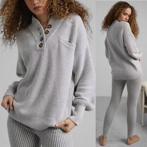 Lunya Cozy Cotton Silk Pocket Henley, M